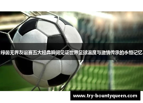 绿茵无界友谊赛五大经典瞬间见证世界足球温度与激情传承的永恒记忆